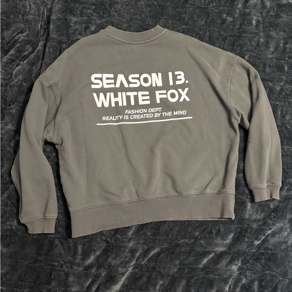 White Fox Crewneck - High Status Sweater - Slate - S/M